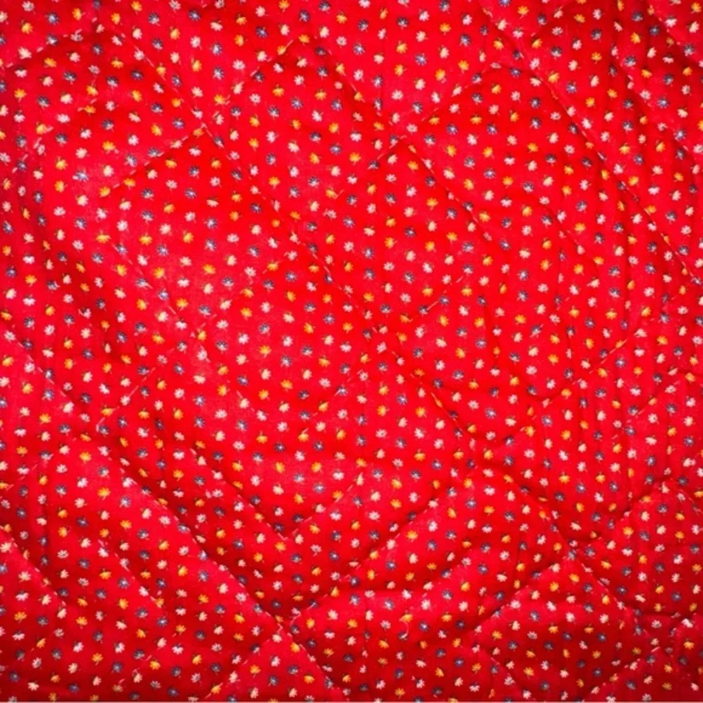 VTG handcrafted patchwork quilt 72.5 x 85‎ multicolored